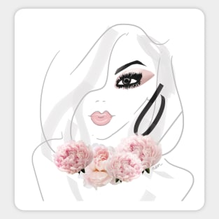 chic fashion illustration girl Sticker